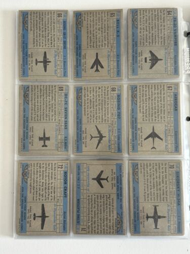 1957 Topps Planes Non Sport Trading Card Complete Set of 120 - Blue Backs - EX