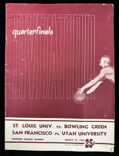 1949 NCAA Basketball NIT Program St. Louis Bowling Green San Francisco Utah VGEX