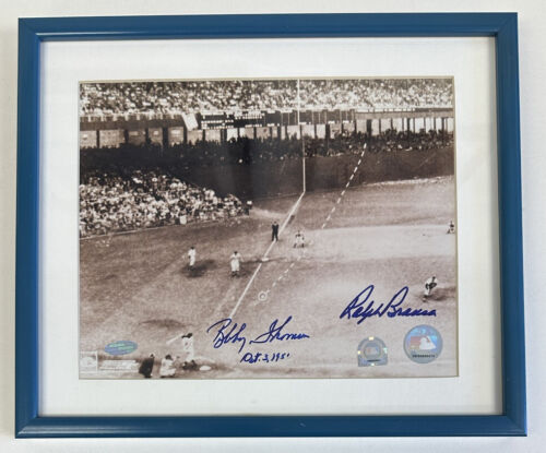 Ralph Branca / Bobby Thomson DUAL SIGNED 8x10 Framed HR Photo w/ STEINER COA