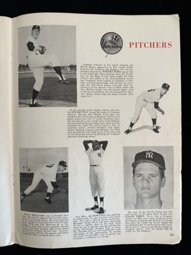 1963 New York Yankees World Series Program vs Los Angeles Dodgers - Scored - VG+