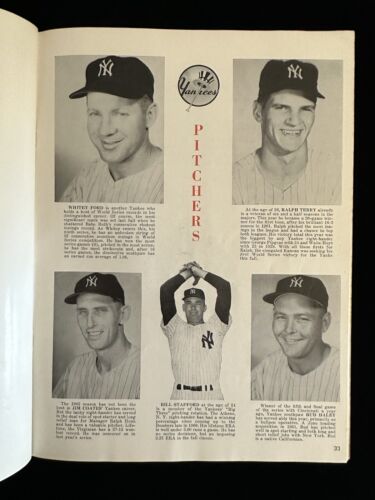 1962 New York Yankees World Series Program vs San Francisco Giants VG-EX