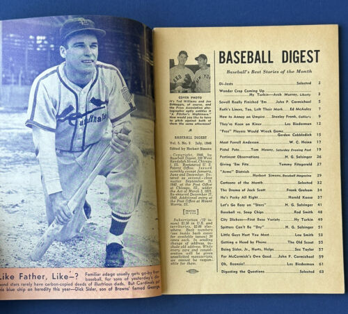 July 1946 Baseball Digest  Complete Magazine Ted Williams / Joe DiMaggio EX-MT