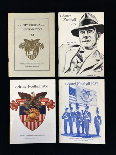 Lot of 39 Different ARMY Football Media Guides 1954 thru 1993 inclusive