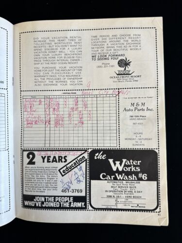 1980 LA Dodgers MULTI SIGNED Spring Training Baseball Program 5 sigs w/ hologram