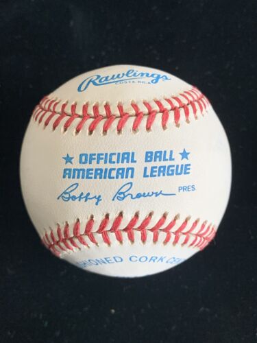 Jerry Lumpe Yankees 1956-59 SIGNED Official AL Bobby Brown Baseball w/ hologram