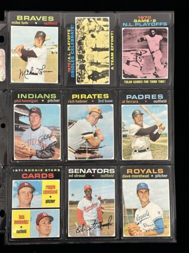 1971 Topps Baseball Partial Starter Set of 183 Diff. Commons Semi-Stars High#’s