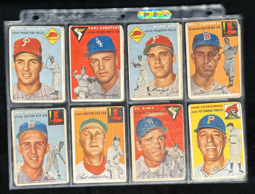 1954 Topps Baseball Starter Set Lot of 75 Different Commons - Low Grade