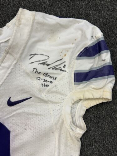 2010 Daniel Thomas Kansas St SIGNED GAME USED NCAA FB Jersey 1st Pinstripe Bowl