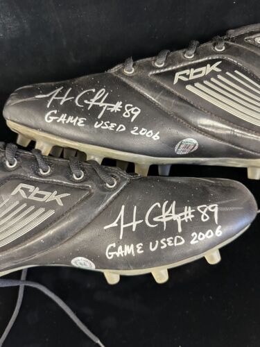 2006 Jerricho Cotchery New York Jets DUAL SIGNED Game Used NFL Reebok Cleats LOA