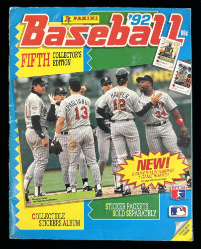 1992 Panini Baseball Collectible Stickers Album Complete Set of 288 (Adhered)