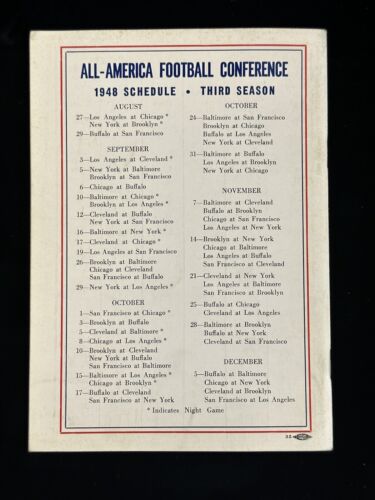 1948 New York Yankees AAFC Football Press & Radio Sketch Book Media Guide EX