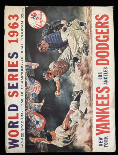 1963 New York Yankees World Series Program vs Los Angeles Dodgers - Scored - VG+