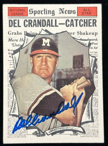 1961 Topps Del Crandall Braves Signed / Autographed High Number AS Card #583 EX+