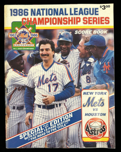 1986 New York Mets NLCS Program vs Houston Astros - Unscored - EX