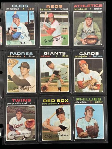 1971 Topps Baseball Partial Starter Set of 183 Diff. Commons Semi-Stars High#’s