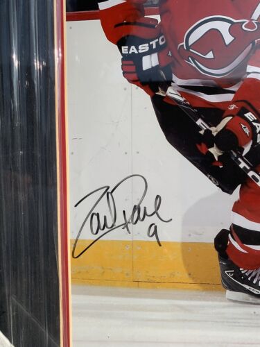 Zach Parise NJ Devils SIGNED Double-Matted Framed 11x14 Color Hockey Photo JSA