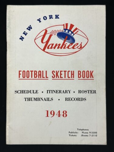 1948 New York Yankees AAFC Football Press & Radio Sketch Book Media Guide EX