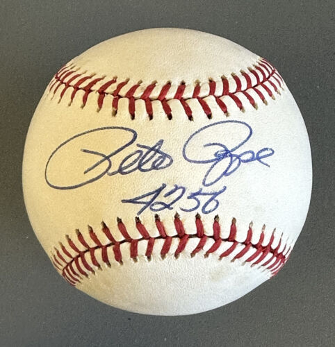 Pete Rose 4256 (hits) Cincinnati Reds SIGNED Official NL Baseball w/ hologram