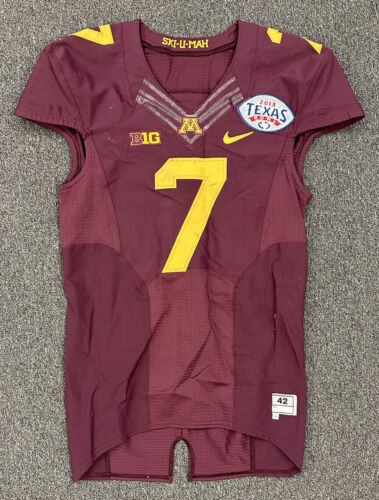 2013 Mitch Leidner Minnesota Golden Gophers QB GAME USED NCAA Football Jersey #7