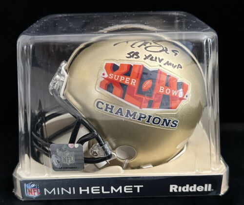 Drew Brees SB XLIV MVP New Orleans Saints SIGNED Mini Football Helmet STEINER
