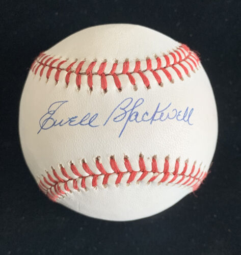 Ewell Blackwell Reds Yankees SIGNED Official AL Bobby Brown Baseball w/ hologram