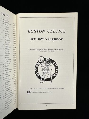 Original 1971-72 Boston Celtics NBA Basketball Yearbook / Media Guide