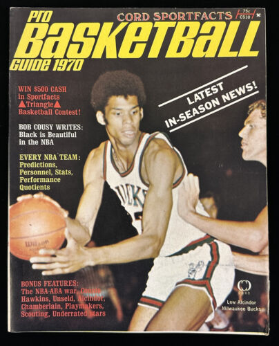 1970 Cord Sportfacts Pro Basketball Magazine Lew Alcindor Milwaukee Bucks - EX+