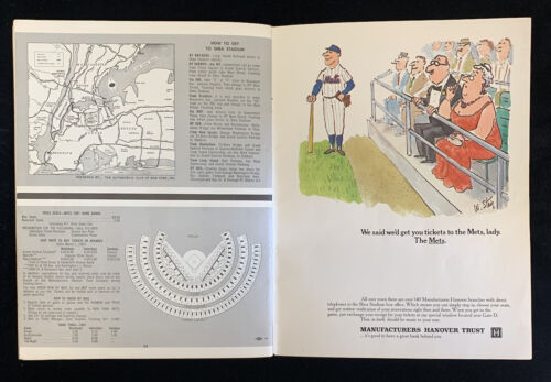 1967 New York Mets Official Baseball Yearbook Revised Edition VG water damage