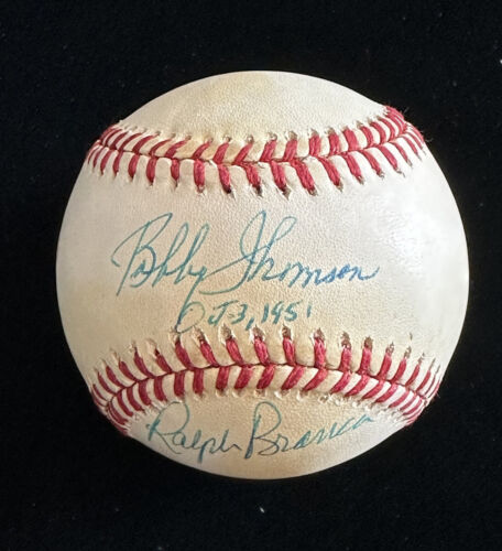 Bobby Thomson Oct. 3, 1951 Ralph Branca SIGNED Official NL Baseball w/ hologram