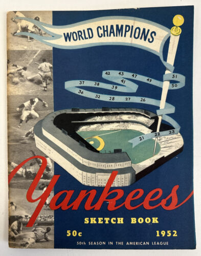 1952 New York Yankees Official Baseball Yearbook w/ Mantle - EX