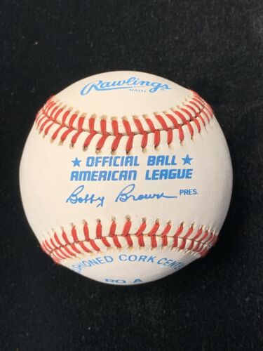 Don Bollweg 1953 Yankees SIGNED Official AL Bobby Brown Baseball w/ hologram