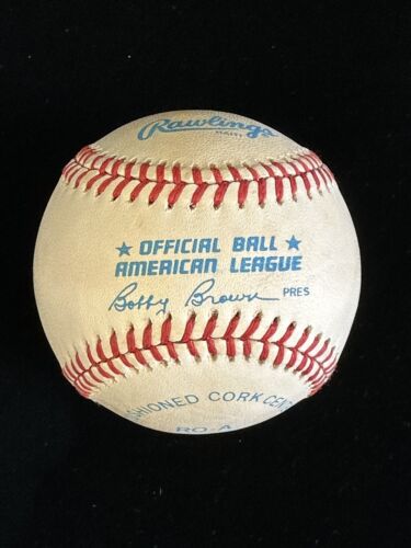 Jose Canseco A’s VINTAGE SIGNED Official AL Bobby Brown Baseball w/ hologram