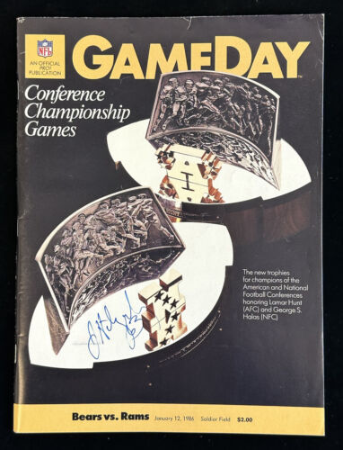 Jay Hilgenberg Bears SIGNED Jan 12, 1986 NFC Championship FB Program w/ hologram