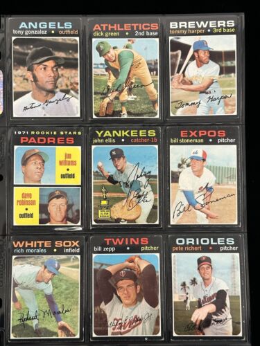 1971 Topps Baseball Partial Starter Set of 183 Diff. Commons Semi-Stars High#’s