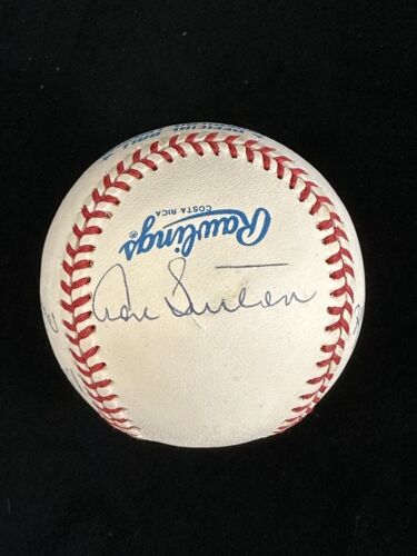 300 Win Club MULTI SIGNED Official AL Baseball 7 sigs w/ Score Board COA