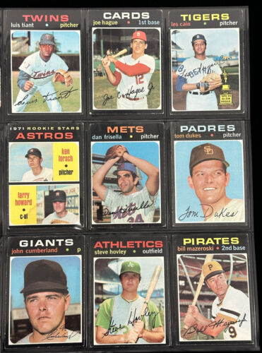 1971 Topps Baseball Partial Starter Set of 183 Diff. Commons Semi-Stars High#’s