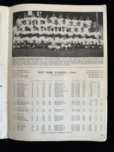 1963 New York Yankees World Series Program vs Los Angeles Dodgers - Scored - VG+