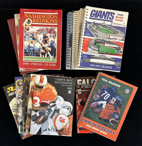 1989 NFL NFC Football Team Media Guides Near Complete Set of 14 - EX-MT/NM