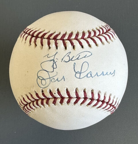 Don Larsen / Yogi Berra Yankees SIGNED Official MLB Baseball STEINER & MLB Holog