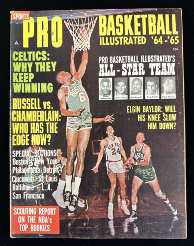 1964-65 Pro Basketball Illustrated Volume 1 No. 1 - Bill Russell - EX w/pen mark