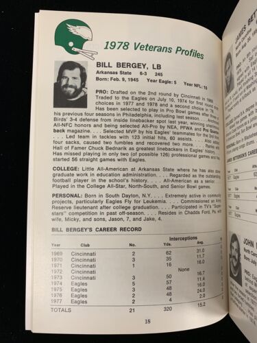 1978 Philadelphia Eagles NFL Media Guide