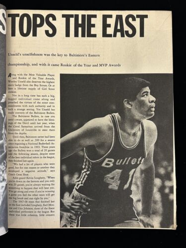 1970 Cord Sportfacts Pro Basketball Magazine Lew Alcindor Milwaukee Bucks - EX+