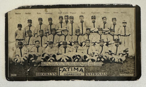 1913 T200 Fatima Team Card Brooklyn Nationals w/ Stengel - RARE - Low Grade