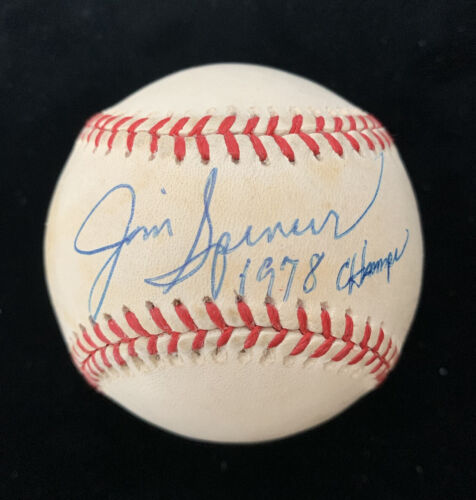 Jim Spencer 1978 Champs NY Yankees SIGNED Official AL Budig Baseball w/ hologram