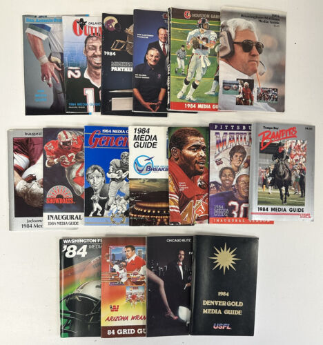 1984 USFL Football Team Media Guides Near Complete Set 17/18