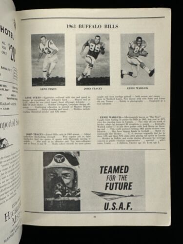 August 24, 1963 Buffalo Bills AFL Football Program vs Boston Patriots - VG