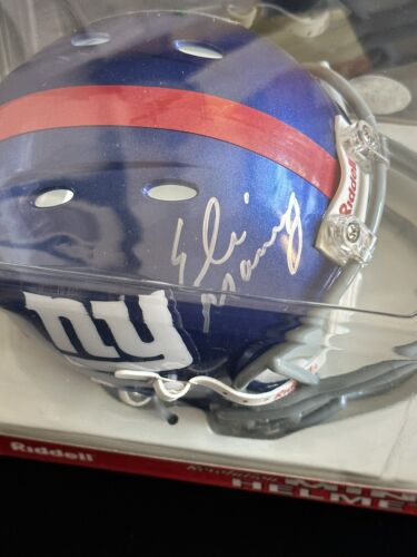 Eli Manning New York Giants SIGNED Football Mini Helmet w/ STEINER COA