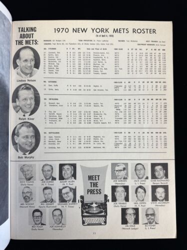 1970 New York Mets Official Baseball Yearbook - Roster as of 4/4 - EX