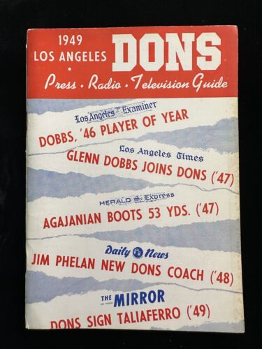 Original 1949 Los Angeles Dons AAFC Press Radio & TV Media Guide - RARE!