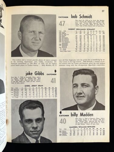 1965 New York Yankees Official Baseball Yearbook w/ Mantle , Maris , Ford - VG